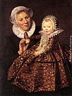 Frans Hals Canvas Paintings - Catharina Hooft with her Nurse
